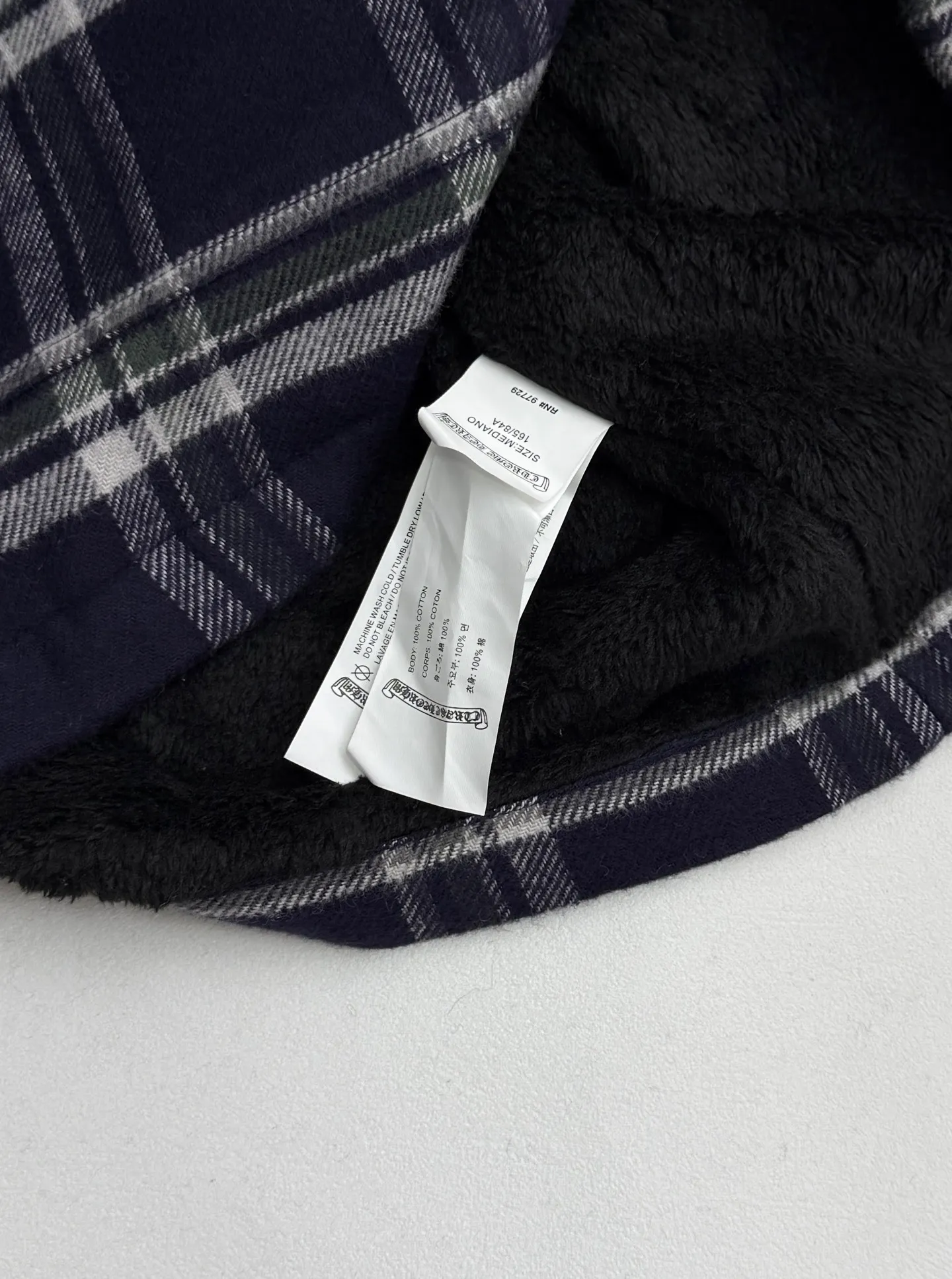 P680 Chrome Hearts Chrome Hearts Plaid Velvet Shirt Jacket S/M/L/XL